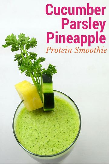 Cucumber Parsley Pineapple Protein Smoothie