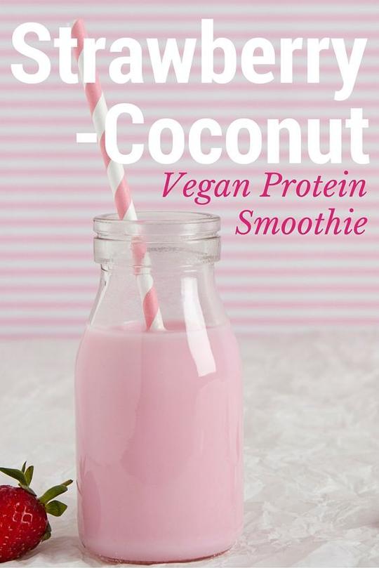 Strawberry-Coconut Vegan Protein Smoothie