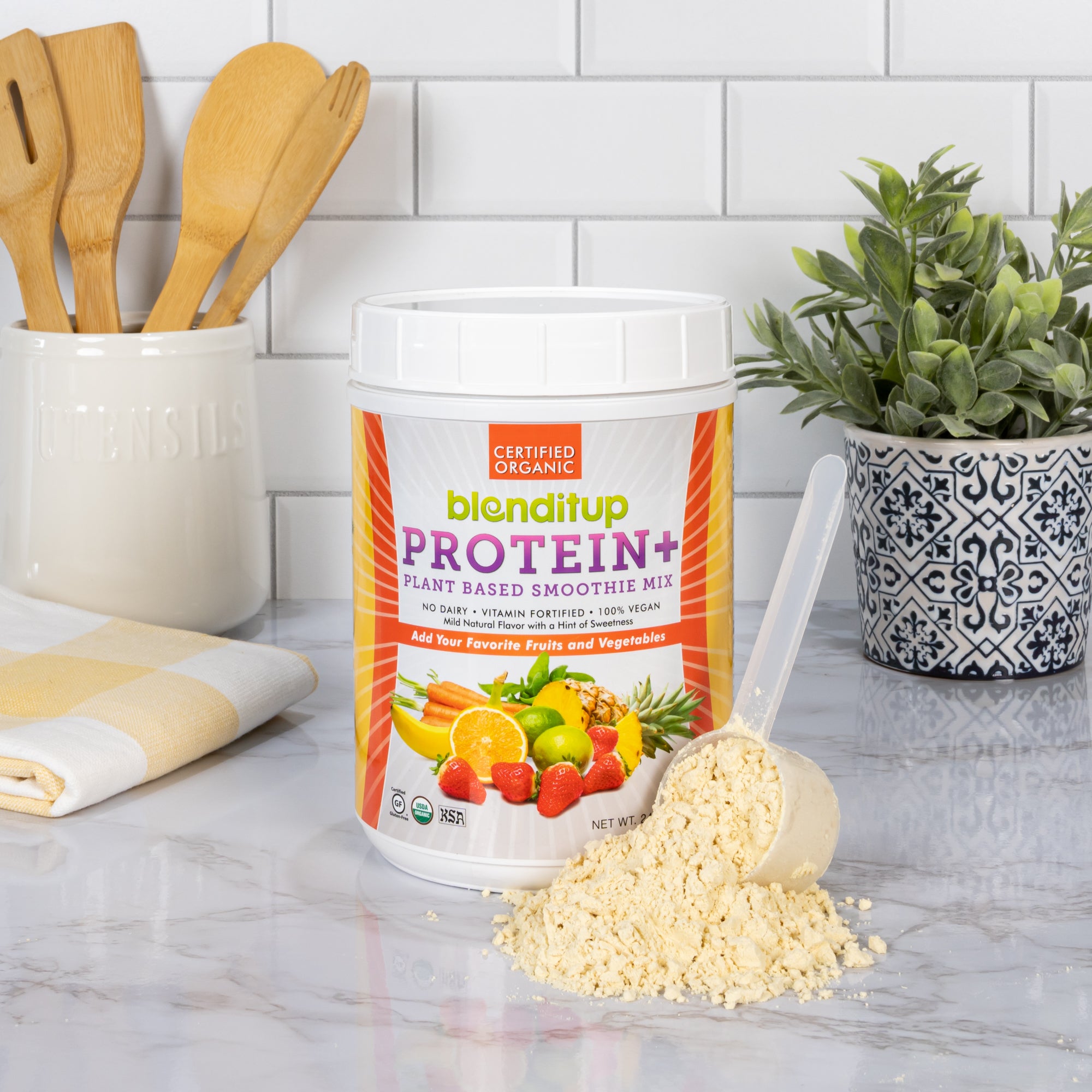 Blenditup Organic Vegan Protein Powder - Unflavored 24 oz