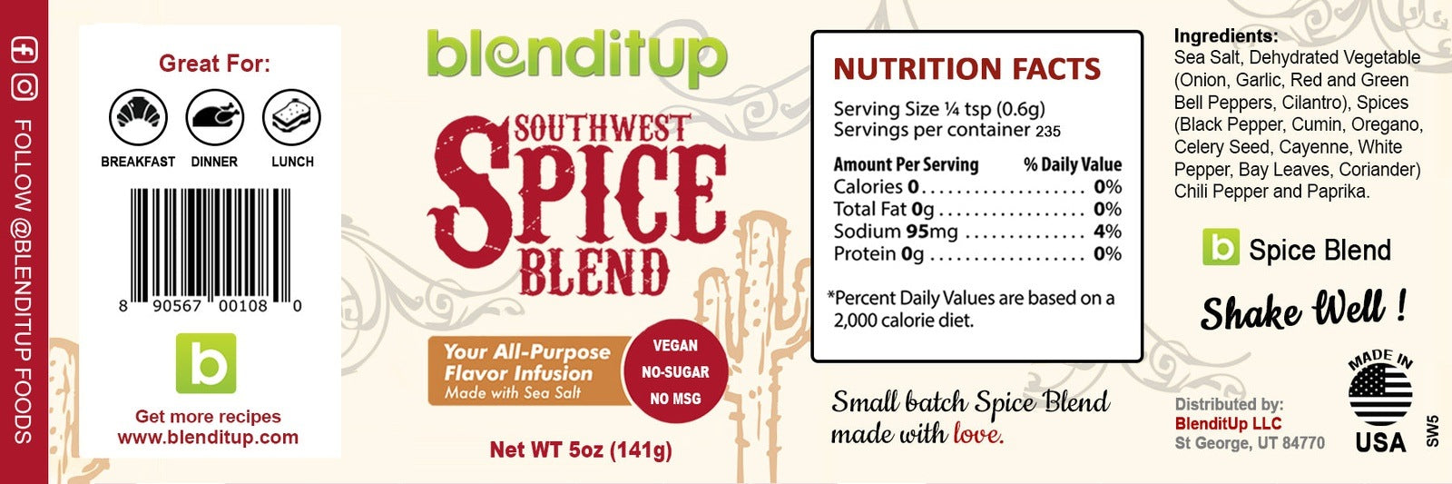 Organic Southwest Spice - Southwest Seasoning - Smith & Truslow